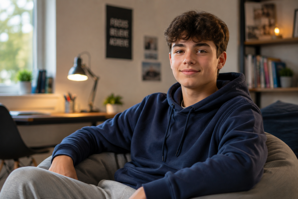 Teenager feeling calm and confident with hypnotherapy