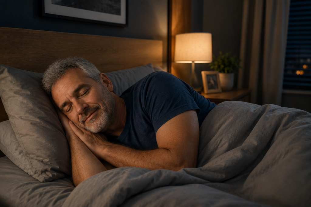 older man sleeping well