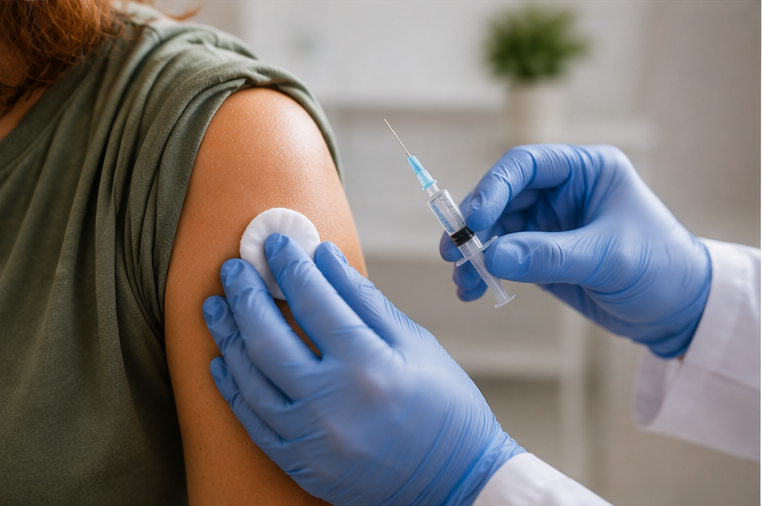 someone having vaccination
